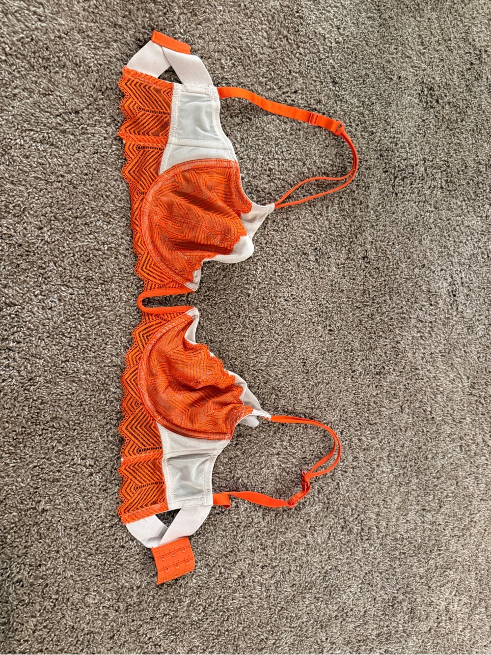Free People Orange Lace-Trim Women's Bra